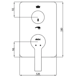 Eca Delta 2 Yollu Ankastre Banyo-Duş Bataryası - 102167237-KDE