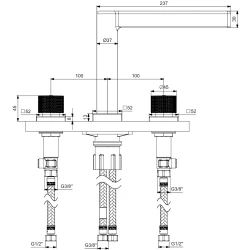 Eca Life 3 Delikli Tezgah Üstü Altın Ankastre Lavabo Bataryası - 102105778A1 Hemen Al