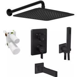 Eca Life 3 Yollu Mat Siyah Ankastre Duş Seti - 102199783C1