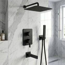 Eca Life 3 Yollu Mat Siyah Ankastre Duş Seti - 102199783C1