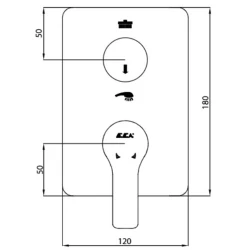 Eca Luna 2 Yollu Ankastre Banyo-Duş Bataryası - 102167236-KDE