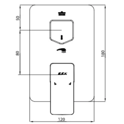Eca Royal 2 Yollu Ankastre Banyo-Duş Bataryası - 102167251-KDE