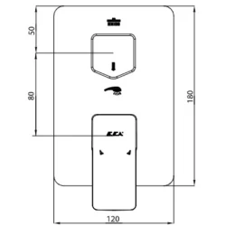 Eca Royal 2 Yollu Mat Siyah Ankastre Banyo-Duş Bataryası - 102167251C1-KDE
