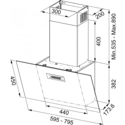Faber Grexia Gres LG A80 Siyah-Gri Davlumbaz