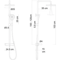 Fontana FJ-1057 Mat Füme Duş Kolonu Hemen Al