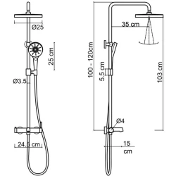 Fontana FJ-1053F Rose Gold Duş Kolonu