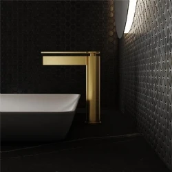 Fontana FJ-6022 Mat Fırçalanmış Altın Yüksek Lavabo Bataryası