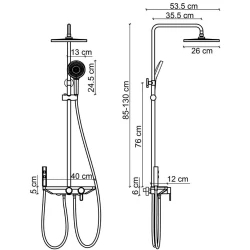 Fontana FJ-SS6157 Mat Siyah Duş Kolonu