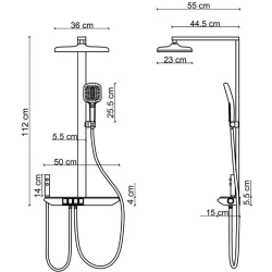 Fontana FJ-SS7157 Mat Siyah Duş Kolonu