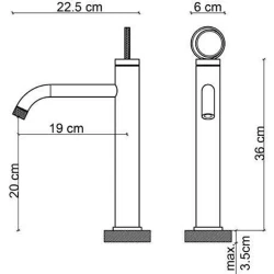 Fontana FK-4022 Parlak Altın Yüksek Lavabo Bataryası