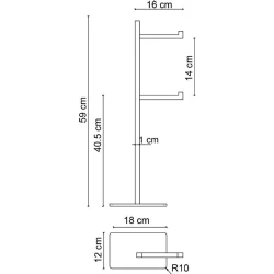 Fontana FN-TK100S Mat Siyah Yerden Tuvalet Kağıtlığı