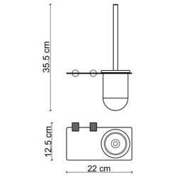 Fontana FY-90204 Altın-Siyah Tuvalet Fırçalığı