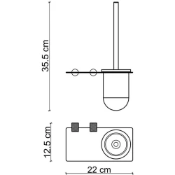 Fontana FY-90304 Mat Rose-Siyah Tuvalet Fırçası