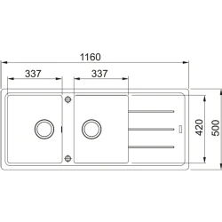 Franke Basis BFG 621-116 Sağ-Sol Damlalıklı Slate Grey Granit Evye