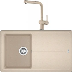 Franke Basis Bfg 611-86 Granit Eviye + Active Plus Doccia 2.0 Armatür (Avena) Hemen Al