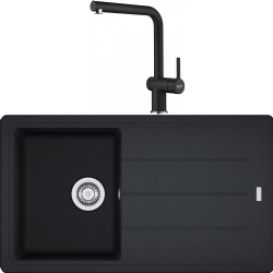 Franke Basis Bfg 611-86 Granit Eviye + Active Plus Doccia 2.0 Armatür (Nero)