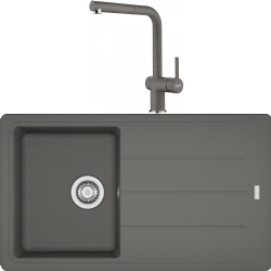 Franke Basis Bfg 611-86 Granit Eviye + Active Plus Doccia 2.0 Armatür (Stone Grey)