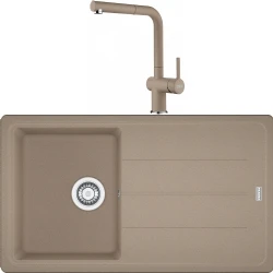 Franke Basis Bfg 611-86 Granit Eviye + Active Plus Doccia Armatür (Oyster)