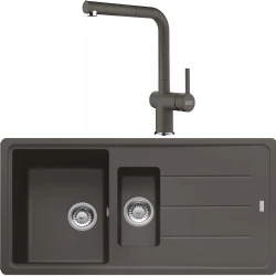 Franke Basis Bfg 651 1,5 Gözlü Granit Evye + Active Plus Doccia 2.0 Armatür Seti (Slate Grey)