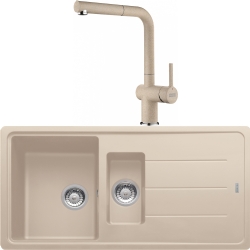 Franke Basis Bfg 651-97 1,5 Gözlü Granit Evye + Active Plus Doccia 2.0 Armatür (Avena)