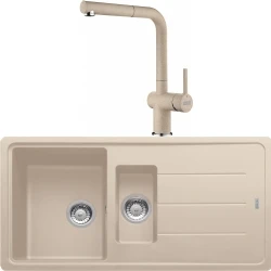 Franke Basis Bfg 651-97 1,5 Gözlü Granit Evye + Active Plus Doccia 2.0 Armatür (Avena)