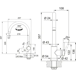 Franke Lina J Döner Başlıklı Eviye Armatürü