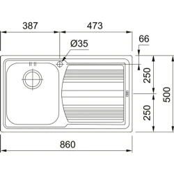 Franke Logica Line Llx 611-86 Sol Tek Gözlü Damlalıklı Çelik Evye