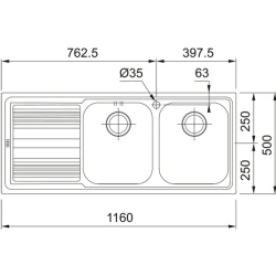 Franke Logica Line Llx 621 2 Gözlü Sol Damlalıklı Çelik Evye