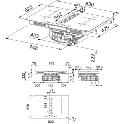 Franke Maris 2gether FMA 8372 4RC R HI Siyah Cam Davlumbaz Entegreli Ankastre Ocak
