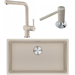 Franke Maris MRG 110-72 Granit Evye + Active Plus Doccia 2.0 Armatür + Sıvı Sabunluk (Sahara)