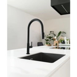 Franke Maris Slim Clear Water Mat Siyah Su Arıtma Filtreli Spiralli Eviye Armatürü