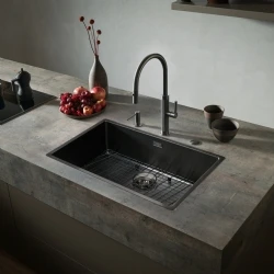 Franke Mythos Masterpiece BXM 210/110-68 Eviye + Mythos Masterpiece Spiralli Armatür + Active Sıvı Sabunluk (Antrasit)