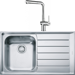Franke Neptun NEX 611-86 Sağ Damlalıklı Evye + Active Plus Doccia Armatür Seti