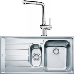 Franke Neptun NEX 651-100 Sol Damlalıklı Evye + Active Plus Doccia Armatür Seti