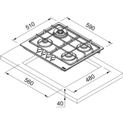 Franke Smart FHSM 604 3G DC BK C Siyah Cam Ankastre Ocak