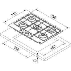 Franke Smart FHSM 755 4G DC BK C Siyah Cam Ankastre Ocak
