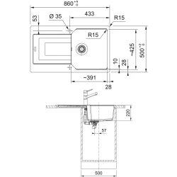 Franke Urban Ubg 611-100 Granit Eviye + Active Plus Doccia 2.0 Armatür (Avena) Hemen Al