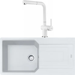 Franke Urban Ubg 611-100 Granit Eviye + Active Plus Doccia 2.0 Armatür (Bianco)