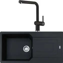 Franke Urban Ubg 611-100 Granit Eviye + Active Plus Doccia 2.0 Armatür (Nero)