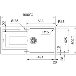 Franke Urban Ubg 611-100 Sahara Tek Gözlü Damlalıklı Granit Eviye
