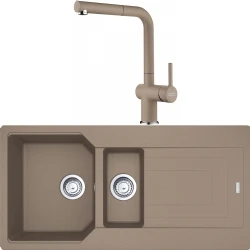 Franke Urban Ubg 651-100 1,5 Gözlü Granit Evye + Active Plus Doccia 2.0 Armatür (Oyster)