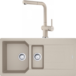 Franke Urban Ubg 651-100 1,5 Gözlü Granit Evye + Active Plus Doccia 2.0 Armatür (Sahara)