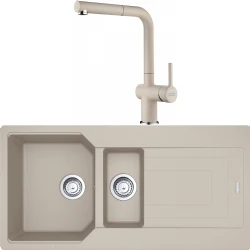 Franke Urban Ubg 651-100 1,5 Gözlü Granit Evye + Active Plus Doccia 2.0 Armatür (Sahara)