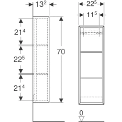 Geberit 22 Cm Mat Beyaz Yan Modül Dolap - 502.320.01.3