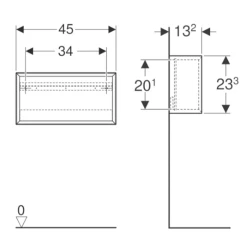 Geberit 45 Cm Beyaz Yan Modül Dolap - 502.322.01.1