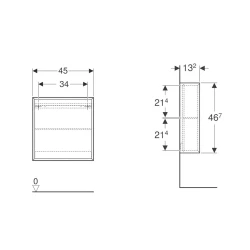 Geberit 45 Cm Beyaz Yan Modül Dolap - 502.323.01.1