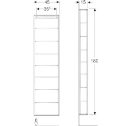 Geberit 45 Cm İç Aynalı Bej Boy Dolabı - 502.317.JL.1