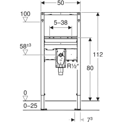 Geberit Duofix 112 Cm Tezgah Üstü Lavabo Bataryası İç Seti - 111.563.00.2