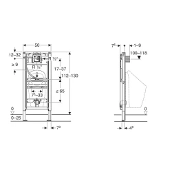 Geberit Duofix 112–130 Cm Pisuvar İçin Püskürtme Başlığı - 111.676.00.2
