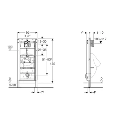 Geberit Duofix 130 Cm Pisuvar İçin Gömme Rezervuar - 111.665.00.6